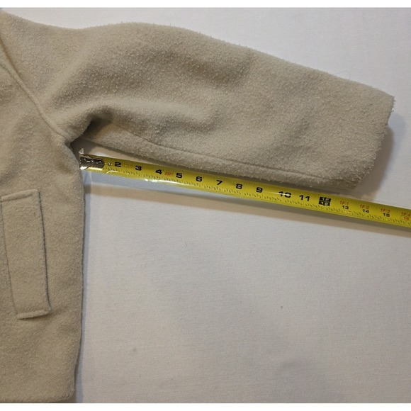 Zara Girl's Bone White Winter Hooded Toggle Closure Microfleece Coat. Size 9-10 - Picture 10 of 10